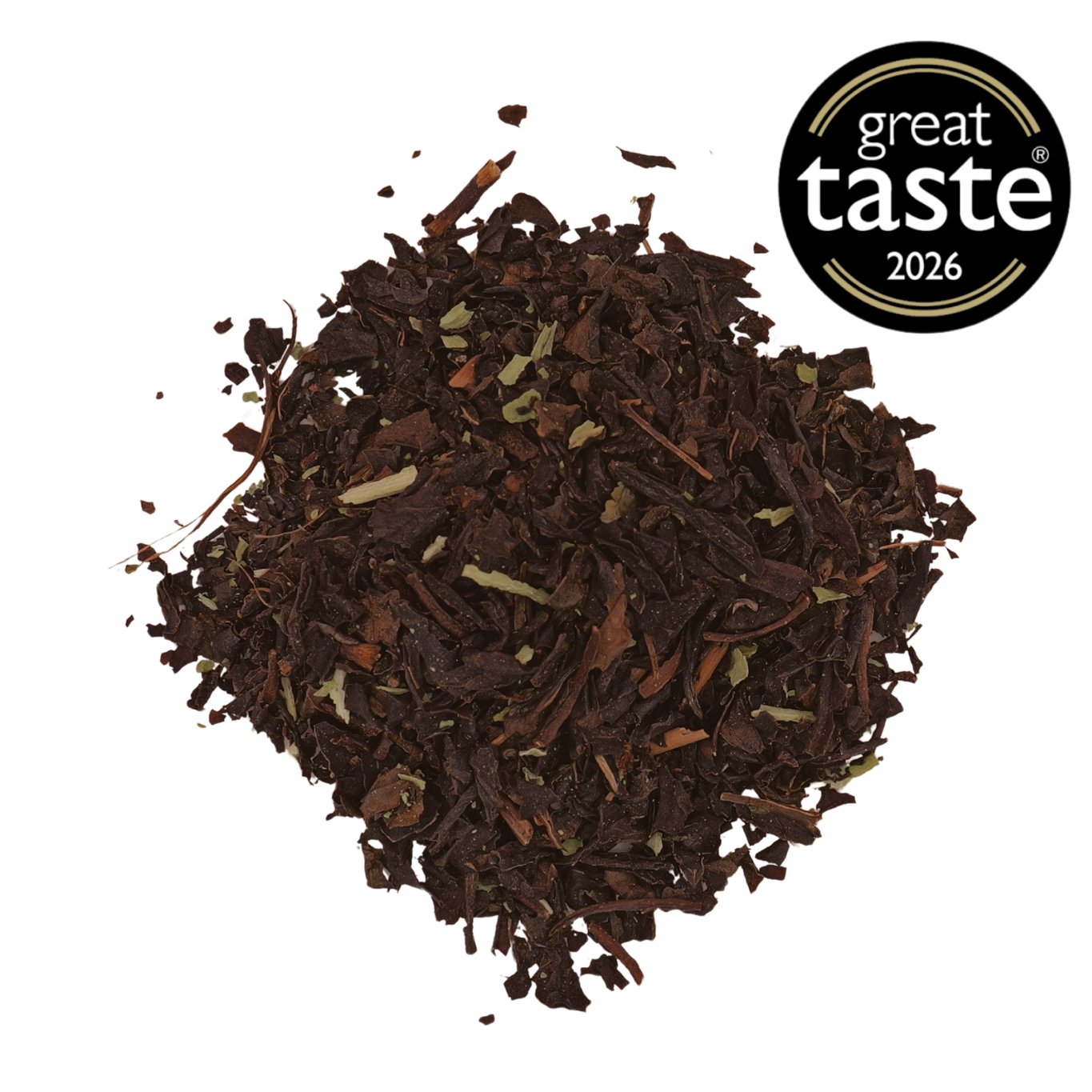 プロトタイプ段階で、権威ある国際食品審査会「Great Taste Awards 2026」に出品し、一つ星（Simply delicious）を獲得。山形県庄内産・最上紅花若菜のほのかな爽やかさと、埼玉県入間市の茶工房で丁寧に仕上げられた「狭山和紅茶」の芳醇でまろやかなコクが絶妙に調和した、日常に寄り添う無添加の美味しさです。 / べにばな紅茶「めぐる」のブレンド茶葉