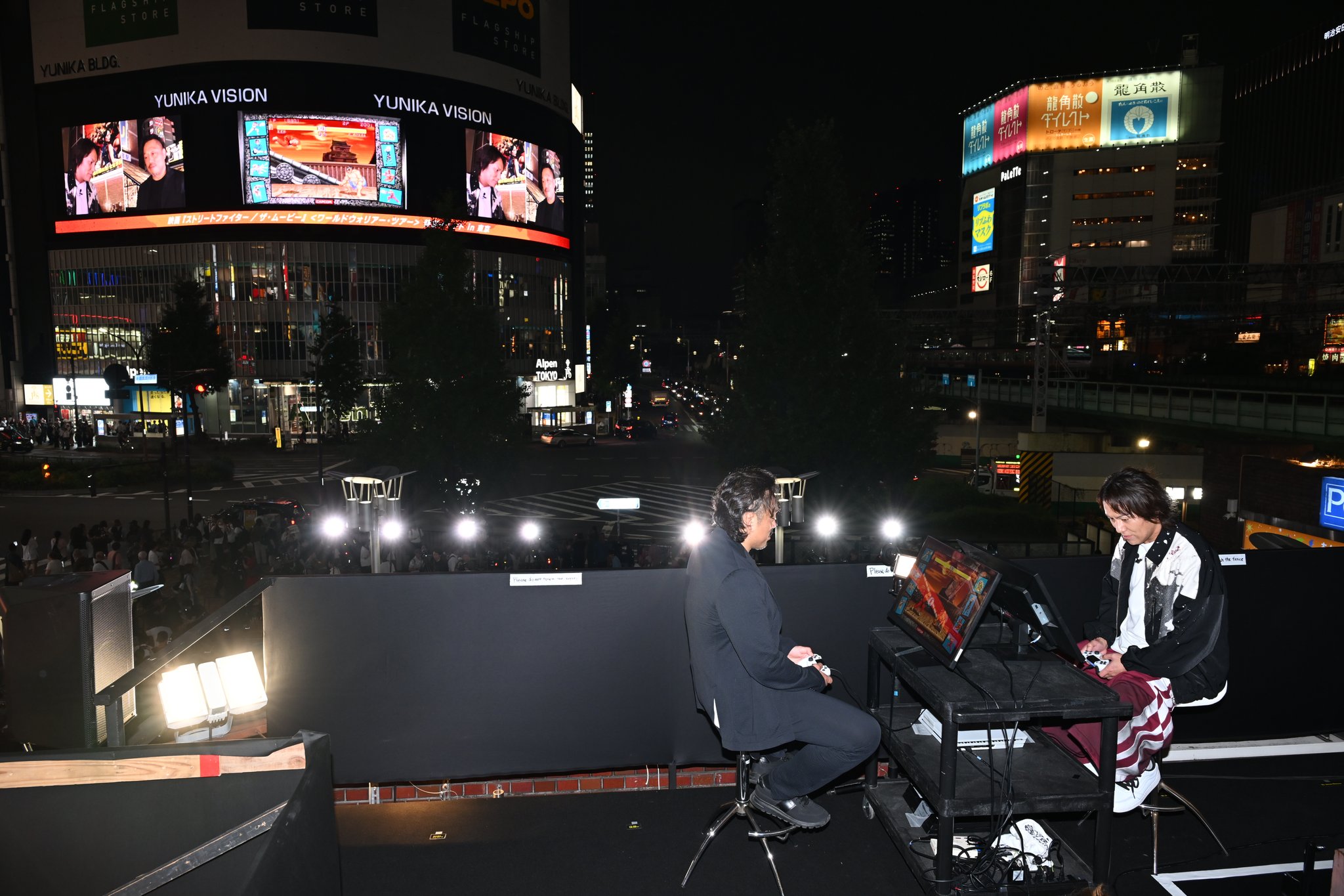狩野英孝さんと後藤洋央紀さんの「ストリートファイターII」対戦画面