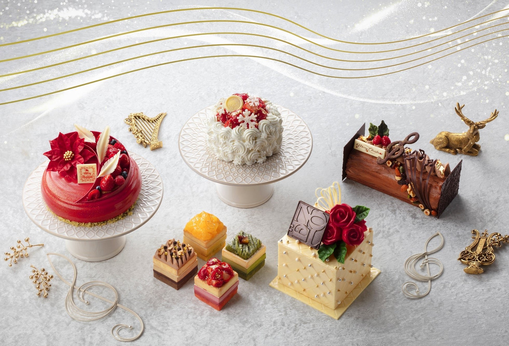 4種のクリスマスケーキ全体イメージ