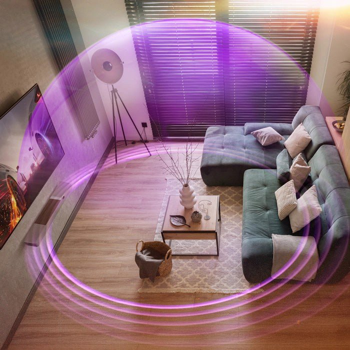 バーチャルDolby Atmos®による立体的な音響空間のイメージ