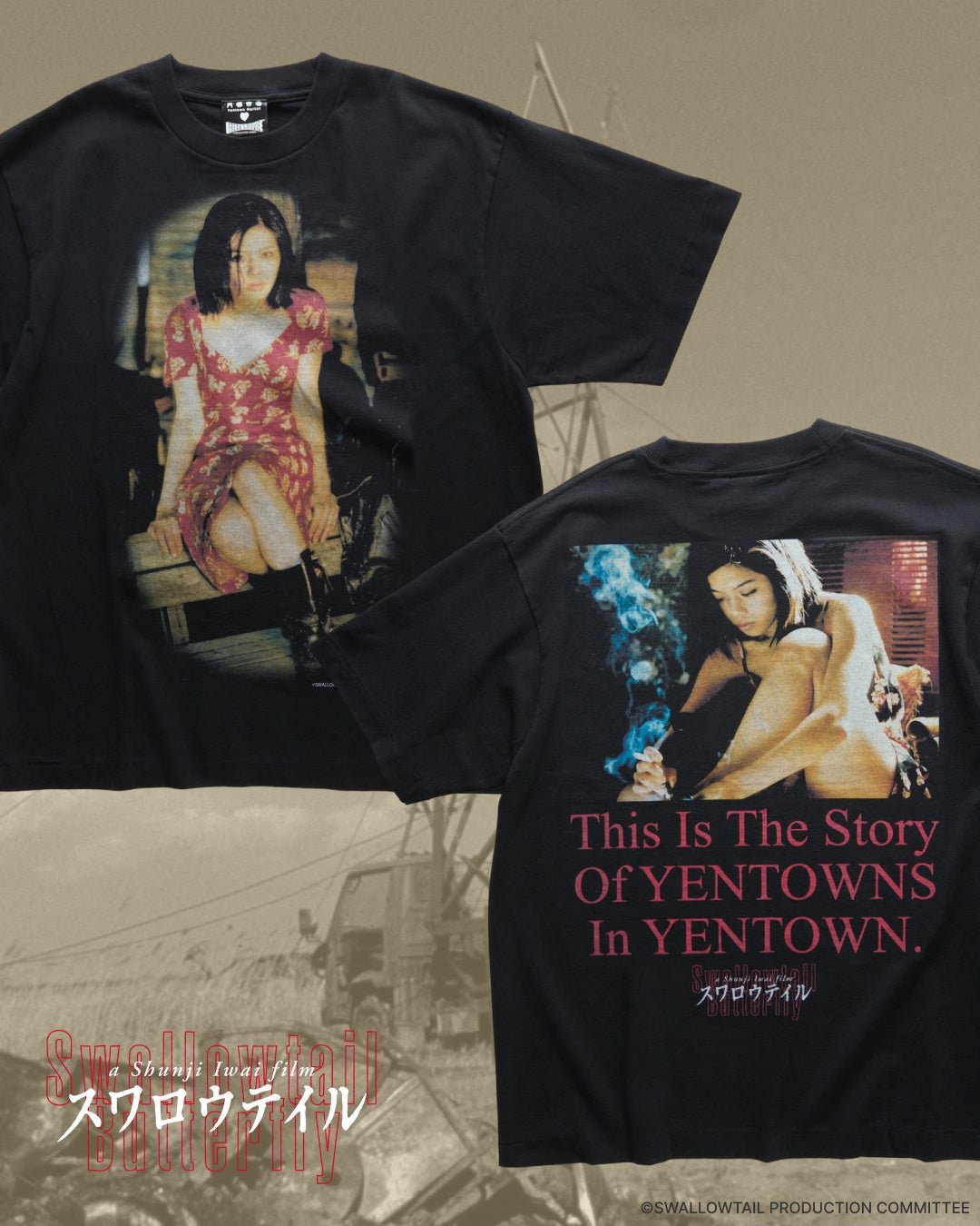 アゲハデザインTシャツ(胸元・背面カット)