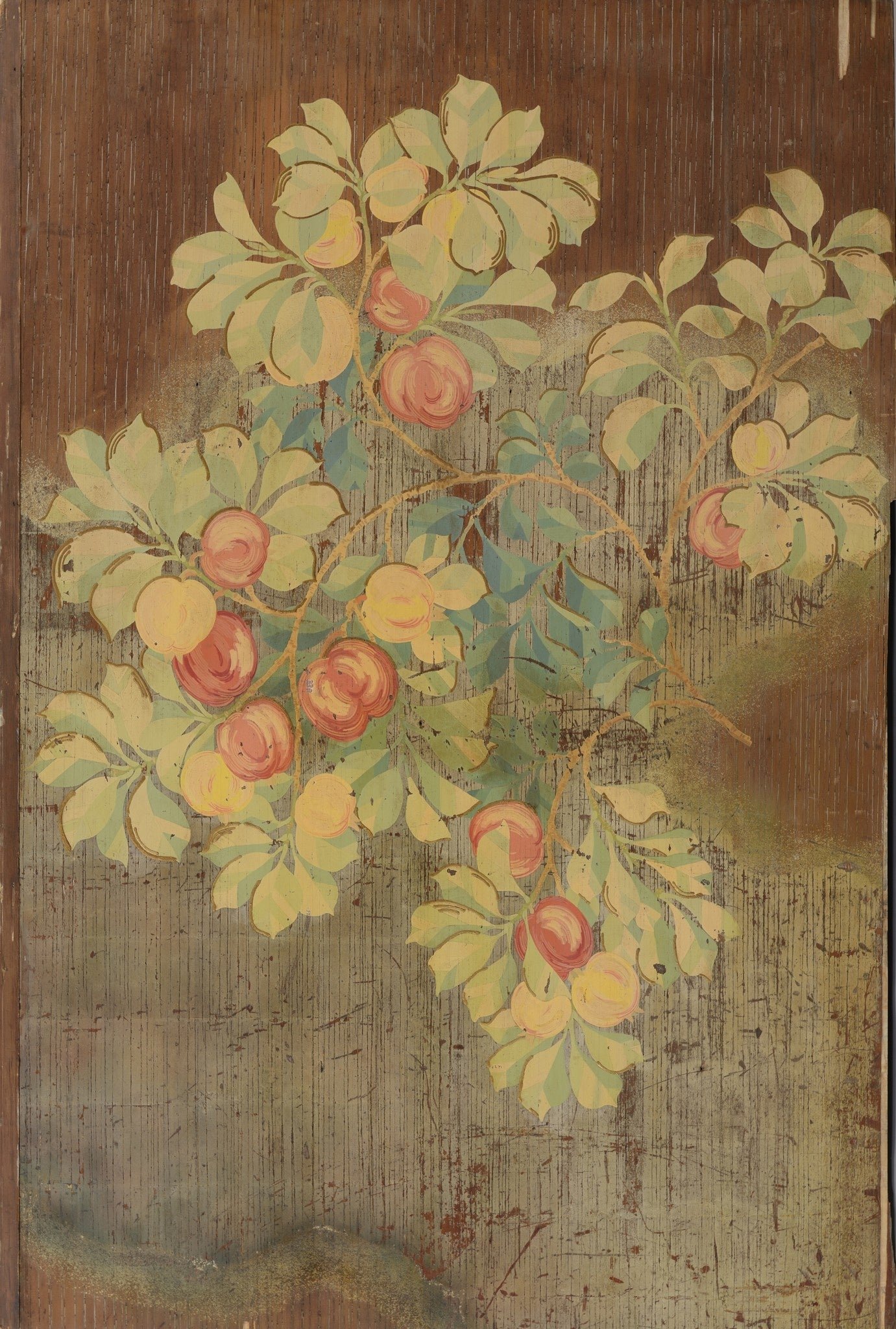 大壁画《豊穣》(部分)に描かれた桃