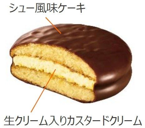チョコパイ<クリームシュー>個売り 断面イラスト