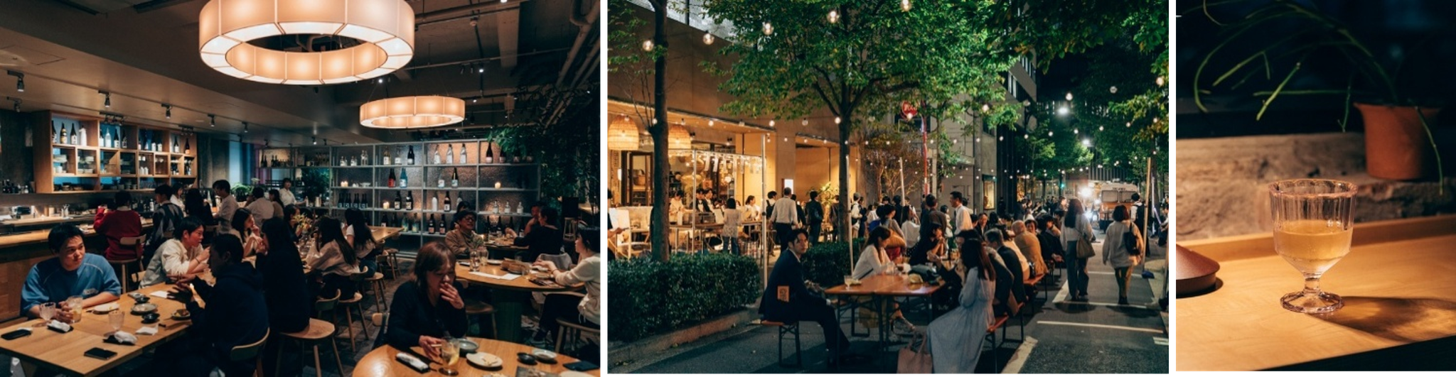 参加店舗の店内と屋外飲食の様子