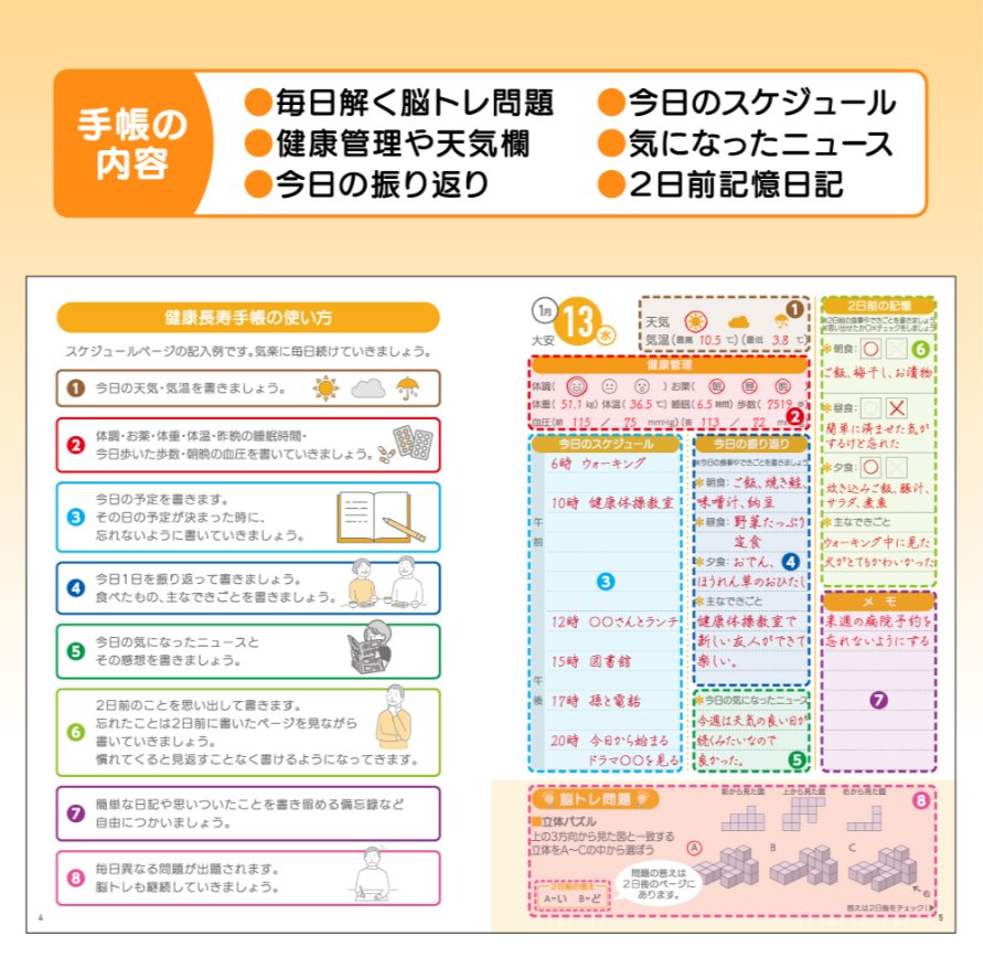 健康長寿手帳の使い方と手帳の内容