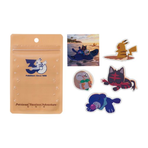 「Pokemon Timeless Adventure」巾着袋とステッカー