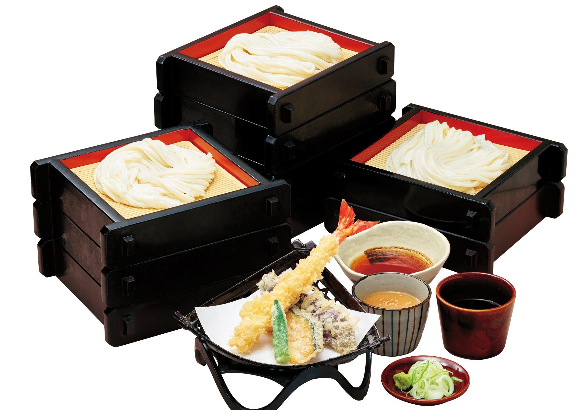 【手延べうどん食べ放題 概要】 / 大海老天ぷら付きうどん食べ放題イメージ