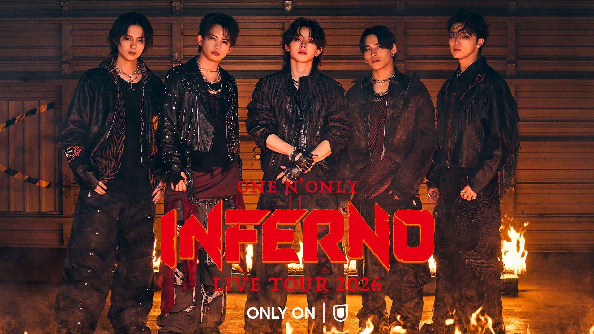 ONE N' ONLYのLIVE TOUR 2026 INFERNO告知ビジュアル