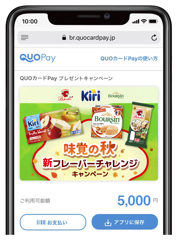 おすすめ商品コース QUOカードPay5,000円分の画面イメージ