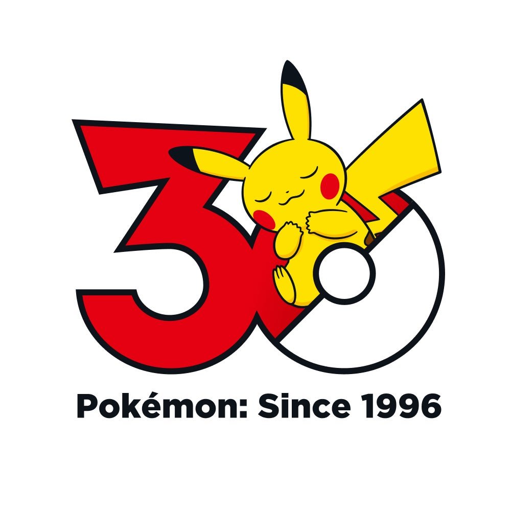 ポケモン30周年記念ロゴとピカチュウ