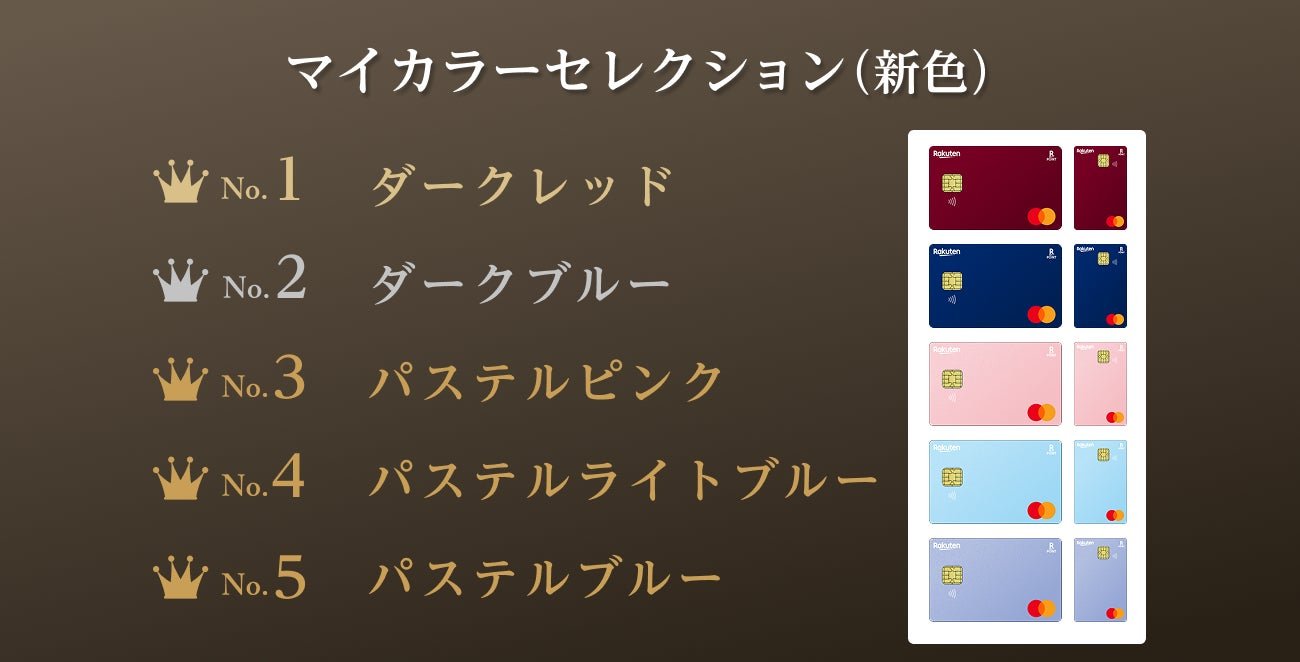 楽天カード マイカラーセレクション(新色)人気ランキングTOP5