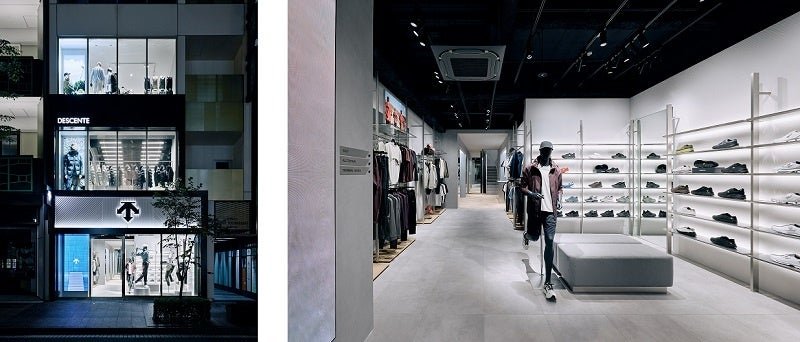 「DESCENTE GINZA」1階(パフォーマンス・フットウェアフロア)