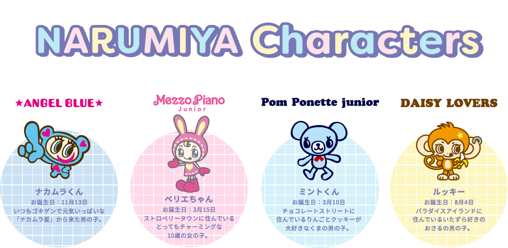 ■ナルミヤキャラクターズについて