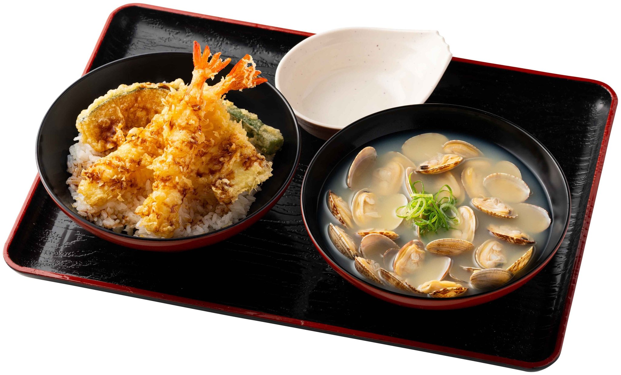 海老天丼貝汁セット