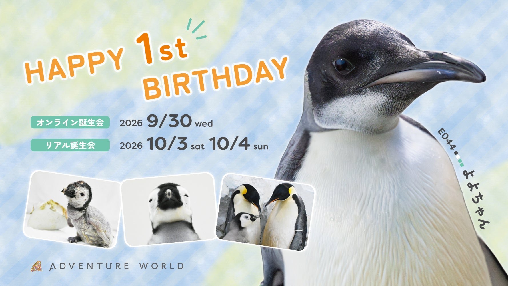 よよちゃん1歳記念オンライン誕生会の告知ビジュアル
