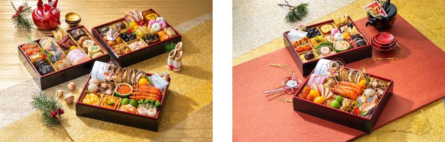 豪華三段重「麟」の盛り付け