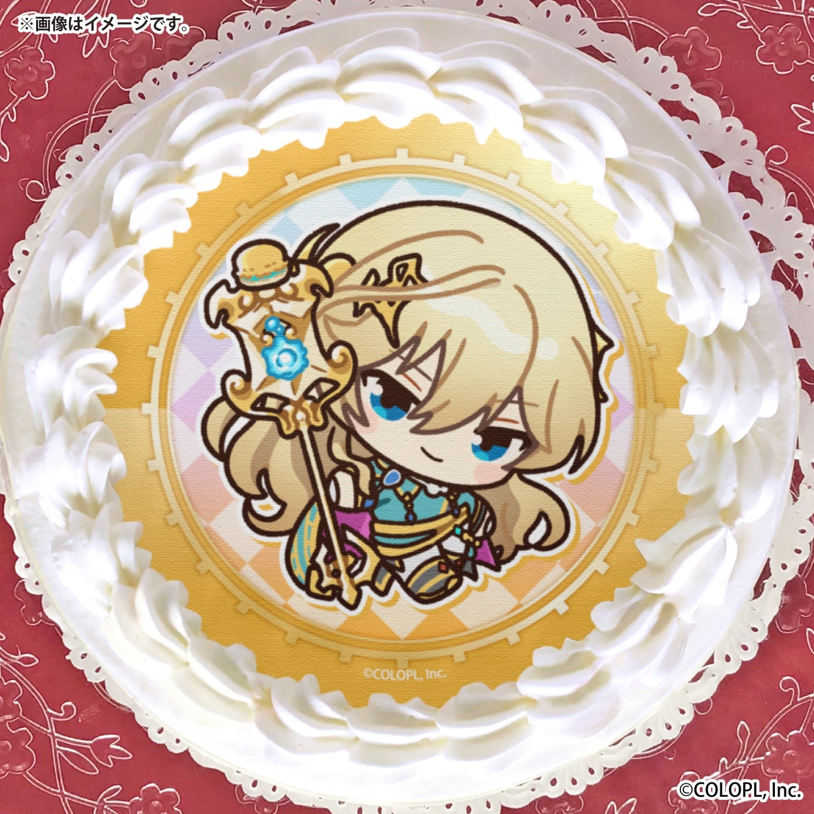 黄色デザインのプリケーキ