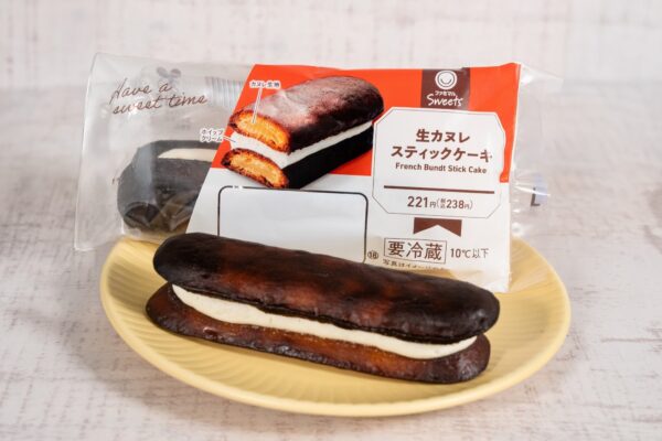 生カヌレスティックケーキ 商品パッケージと実物
