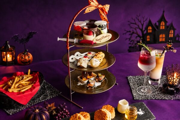 ハロウィンアフタヌーンティー全体盛り付け