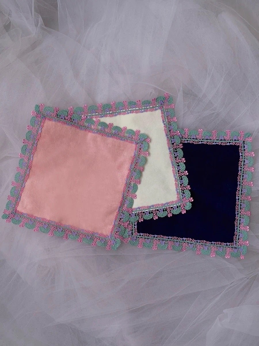 近澤レース店 × stina Ballerina Handkerchief cream・peach・navy