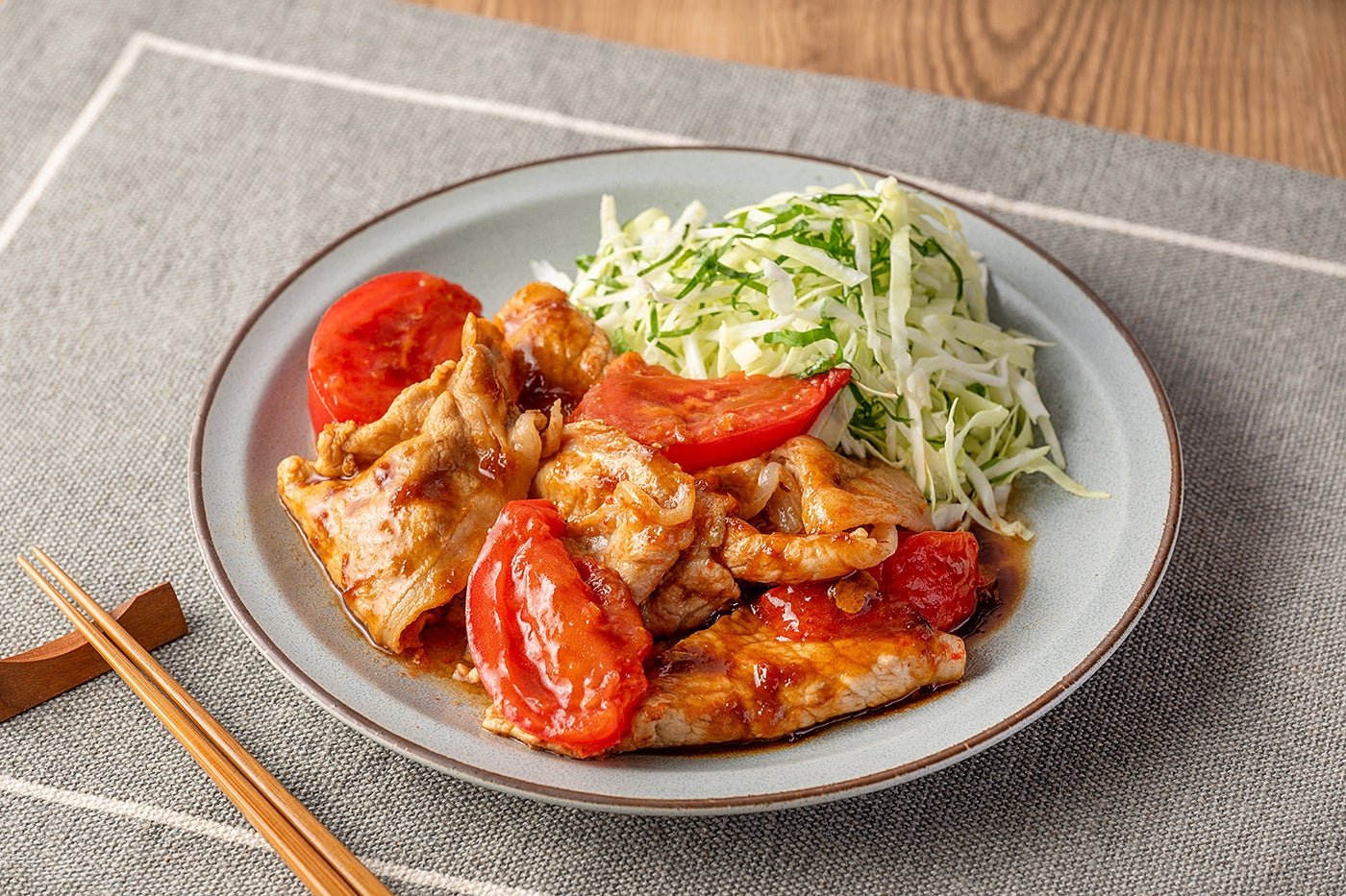 豚トマ生姜焼き