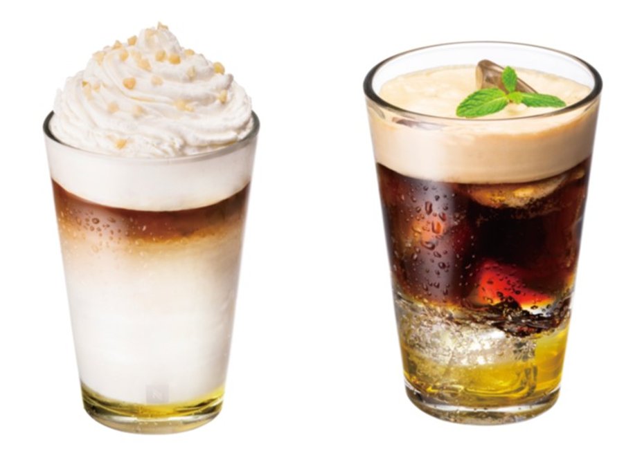 「バニラ アイスラテ」と「パッションフルーツ コーヒーフィズ」