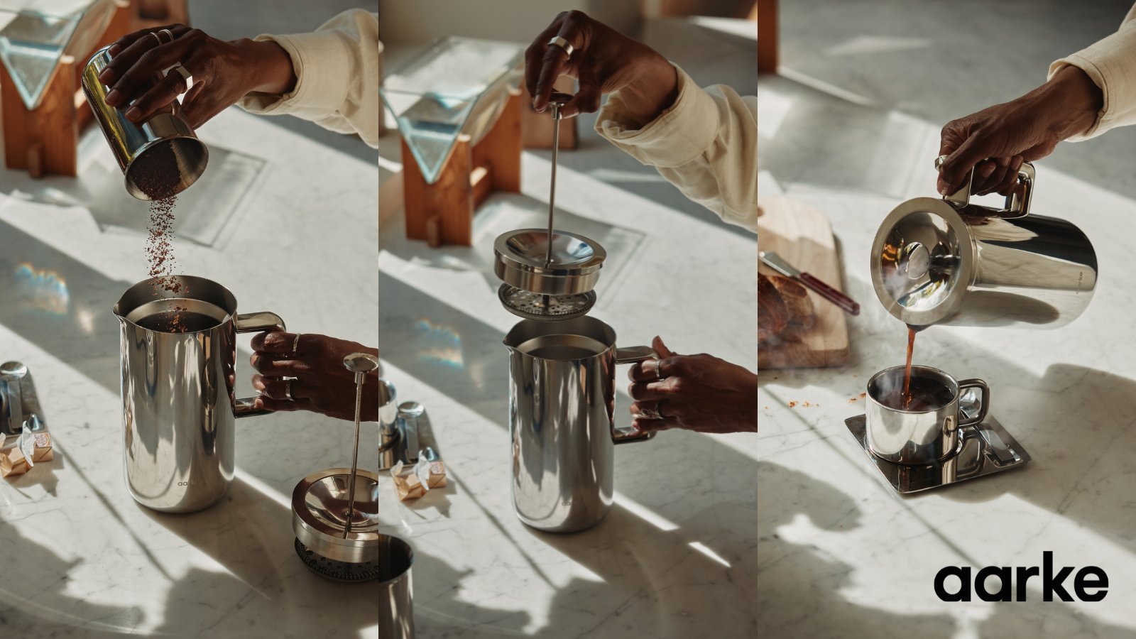 オールステンレス製フレンチプレス「Aarke Coffee Press」