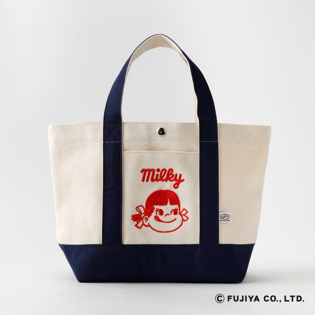 紀ノ国屋 不二家コラボランチトート ペコちゃん刺繍面