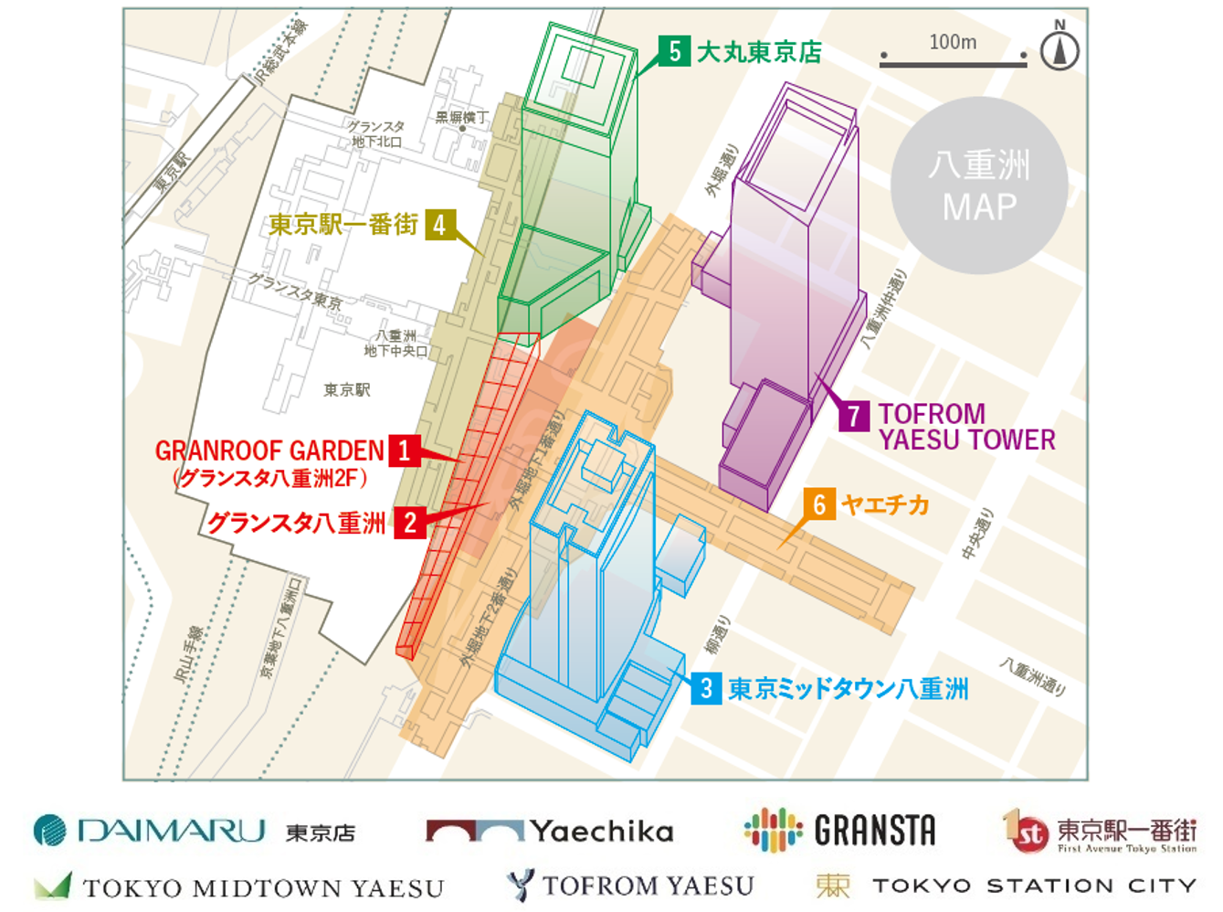 八重洲MAP 対象7施設