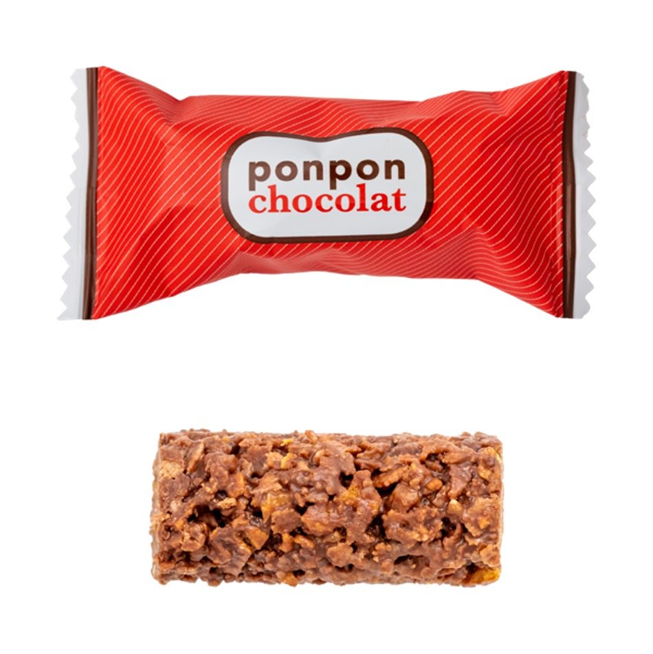 pon pon chocolat ミルクチョコプラリネの個包装とバー