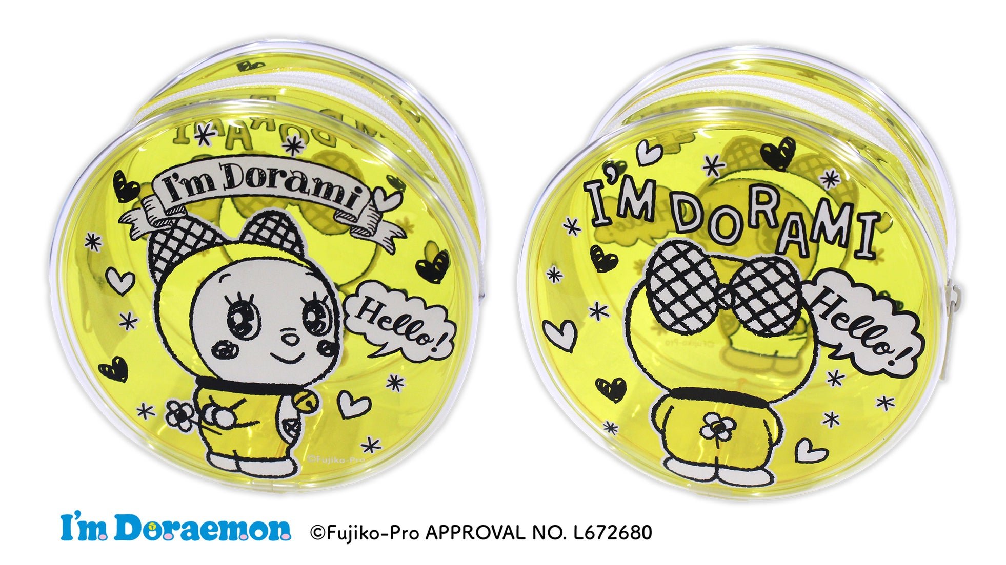 I'm Doraemon 丸型ポーチ ドラミ 表裏デザイン