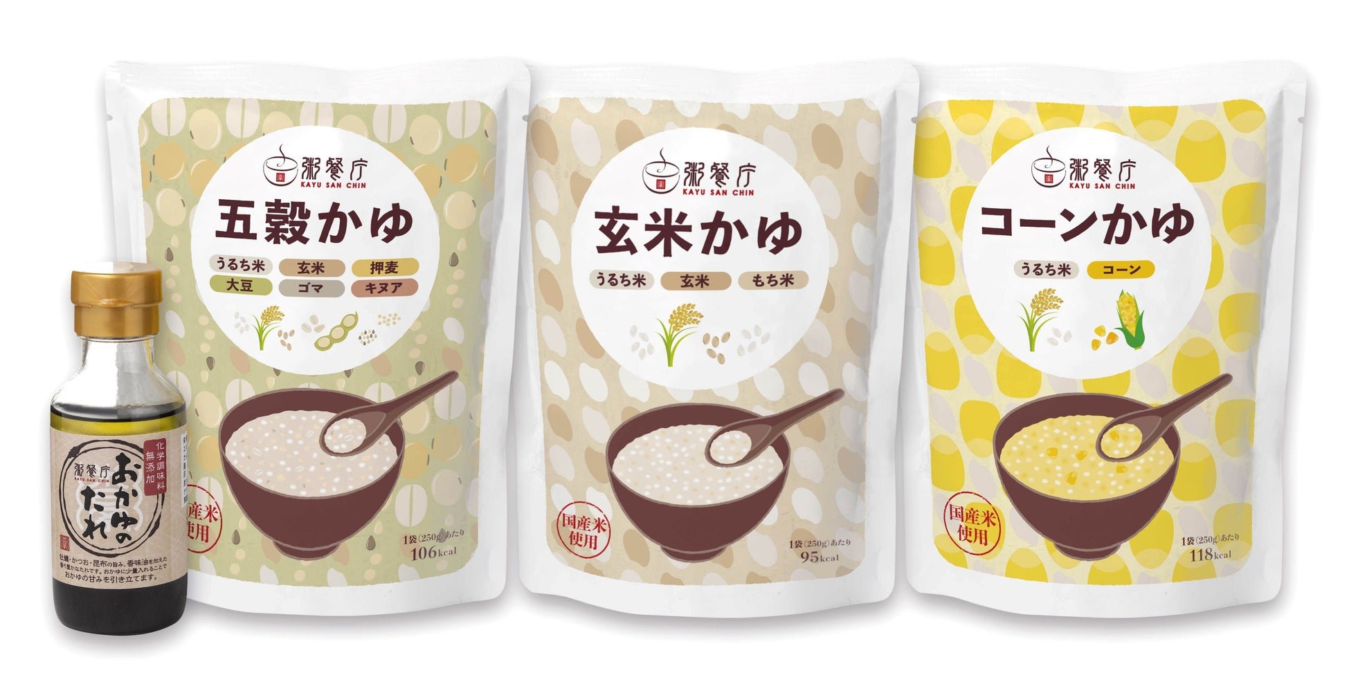 オンラインショップの「カップ粥」「パウチ粥」「おかゆのたれ」
