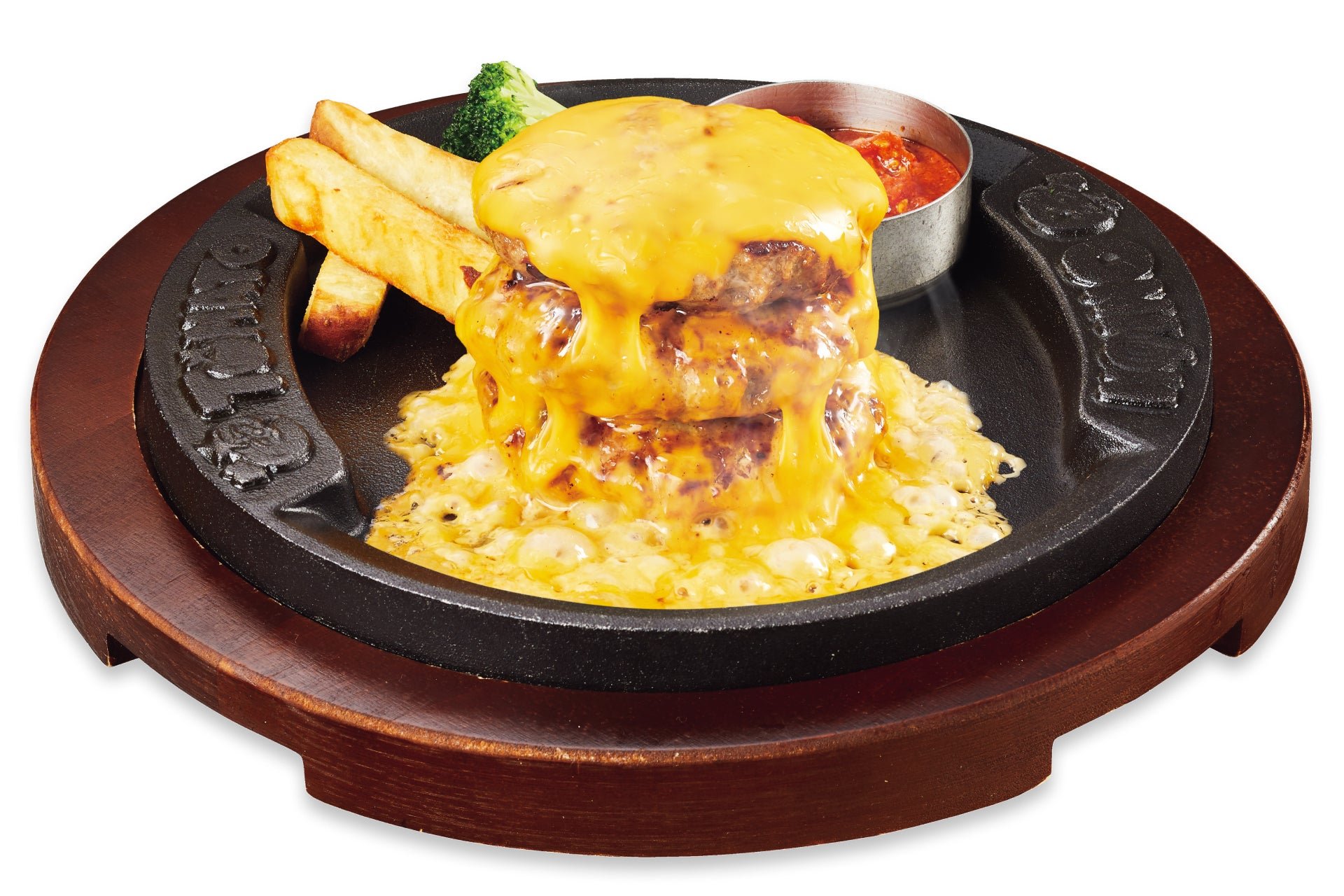 チェダーチーズの“タワー”ハンバーグ