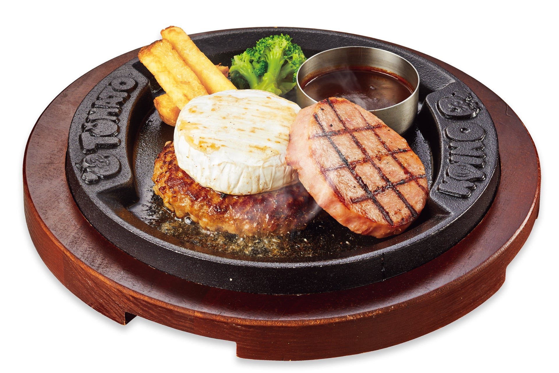 “とろ～り”焼きカマンベールチーズのハンバーグ＆赤身カットステーキ