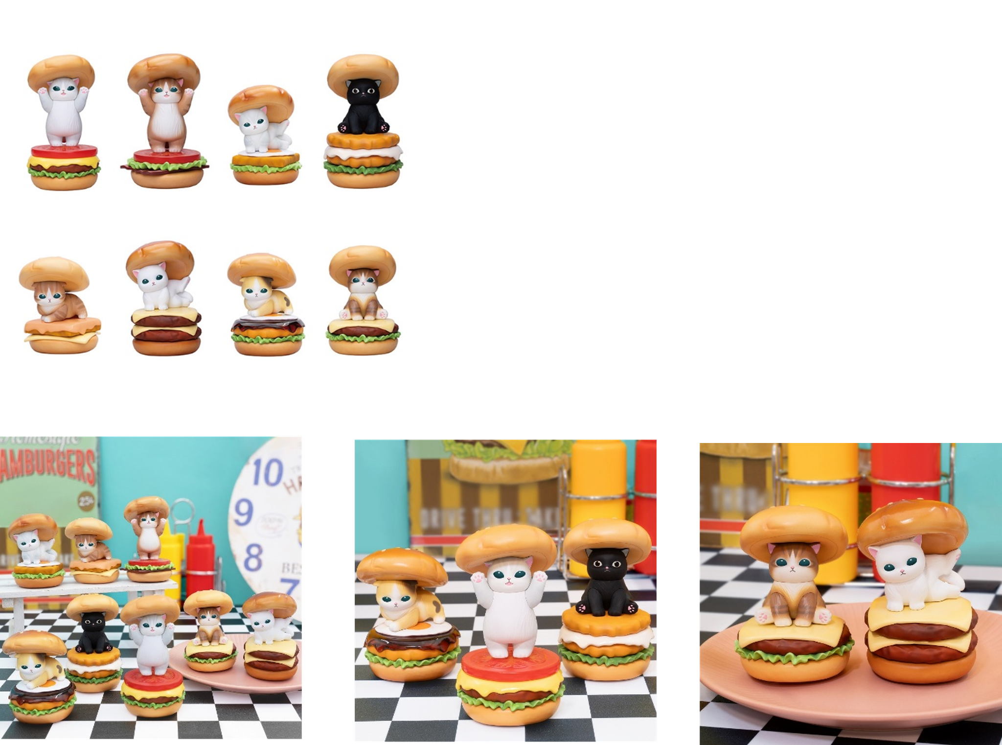 mofusand GPS BOX Hamburger Meowのフィギュア全8種