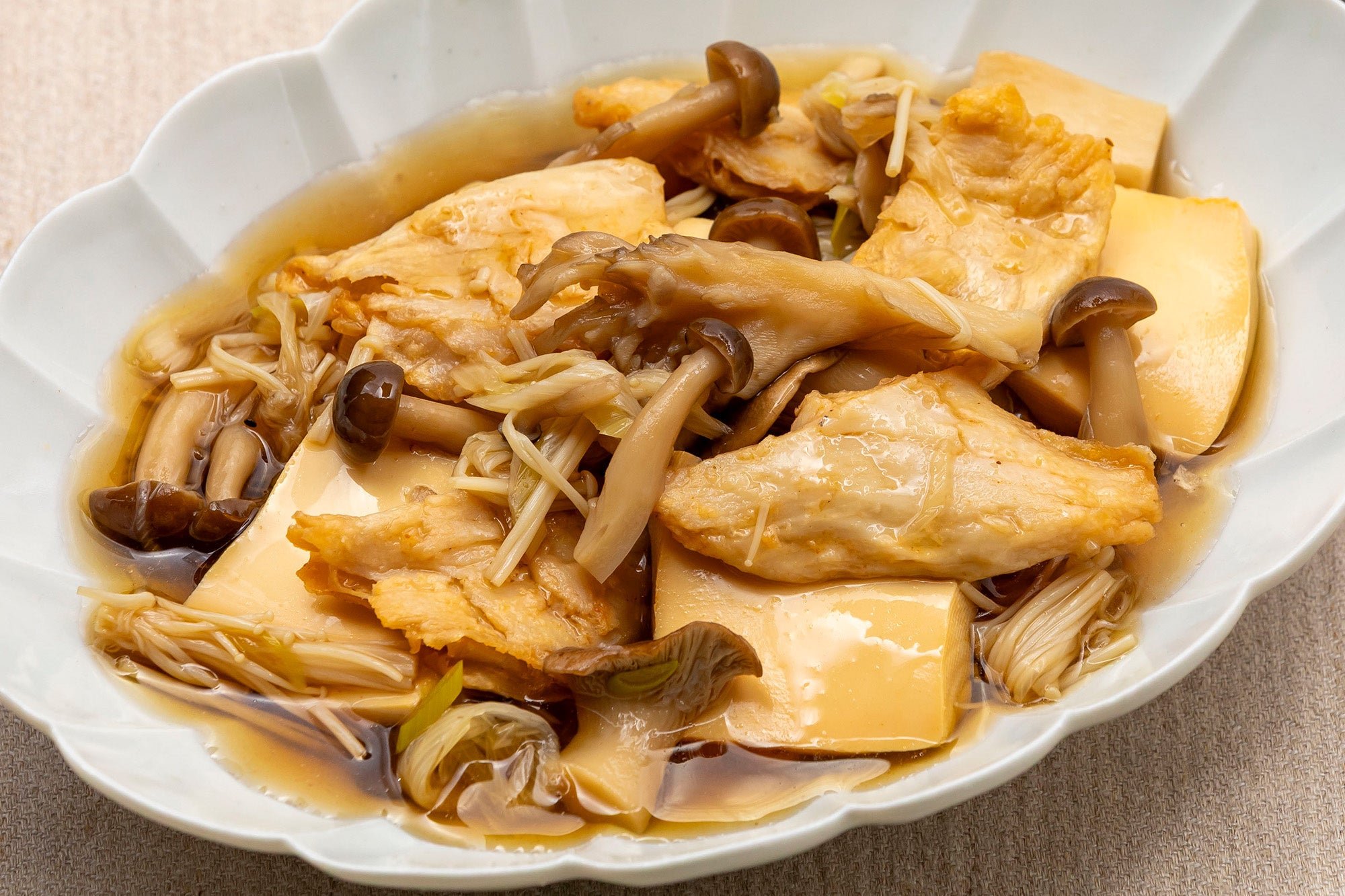 ミックス茸の大豆チキン豆腐