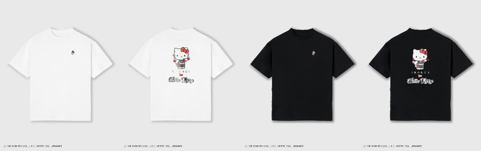 CRONOS × ハローキティ BIG TEE 白と黒の前後デザイン