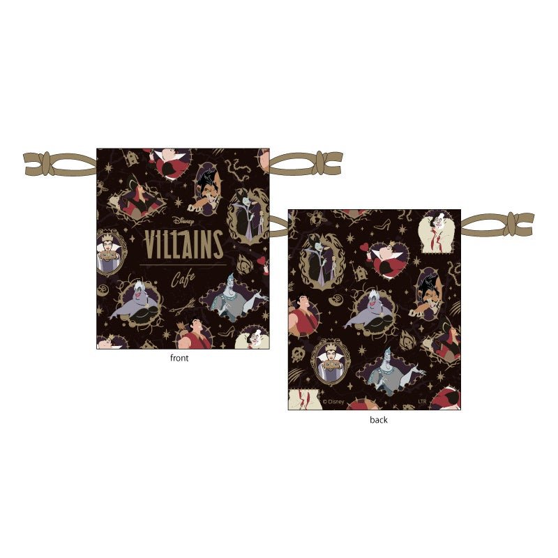 「Disney VILLAINS Cafe」ロゴ入りの巾着（ヴィランズ）