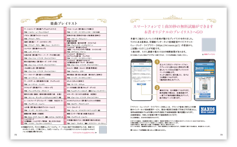 本書オリジナルのバレエ音楽プレイリスト誌面