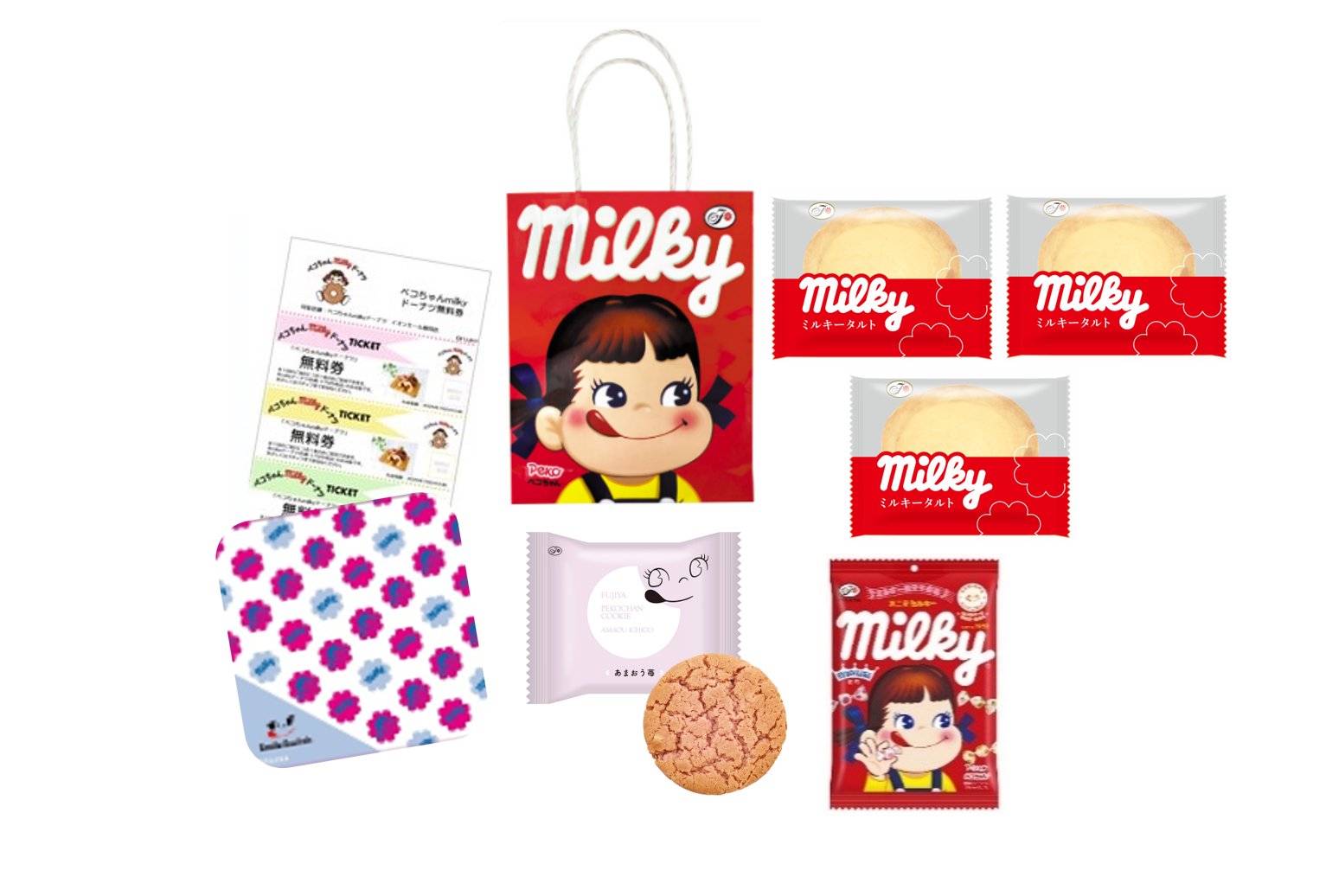 「ペコちゃんmilkyドーナツ Happy Bag」詰め合わせイメージ