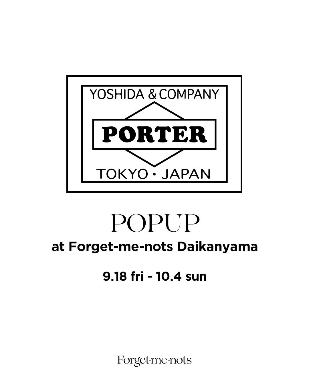 「PORTER」POP UP告知ビジュアル