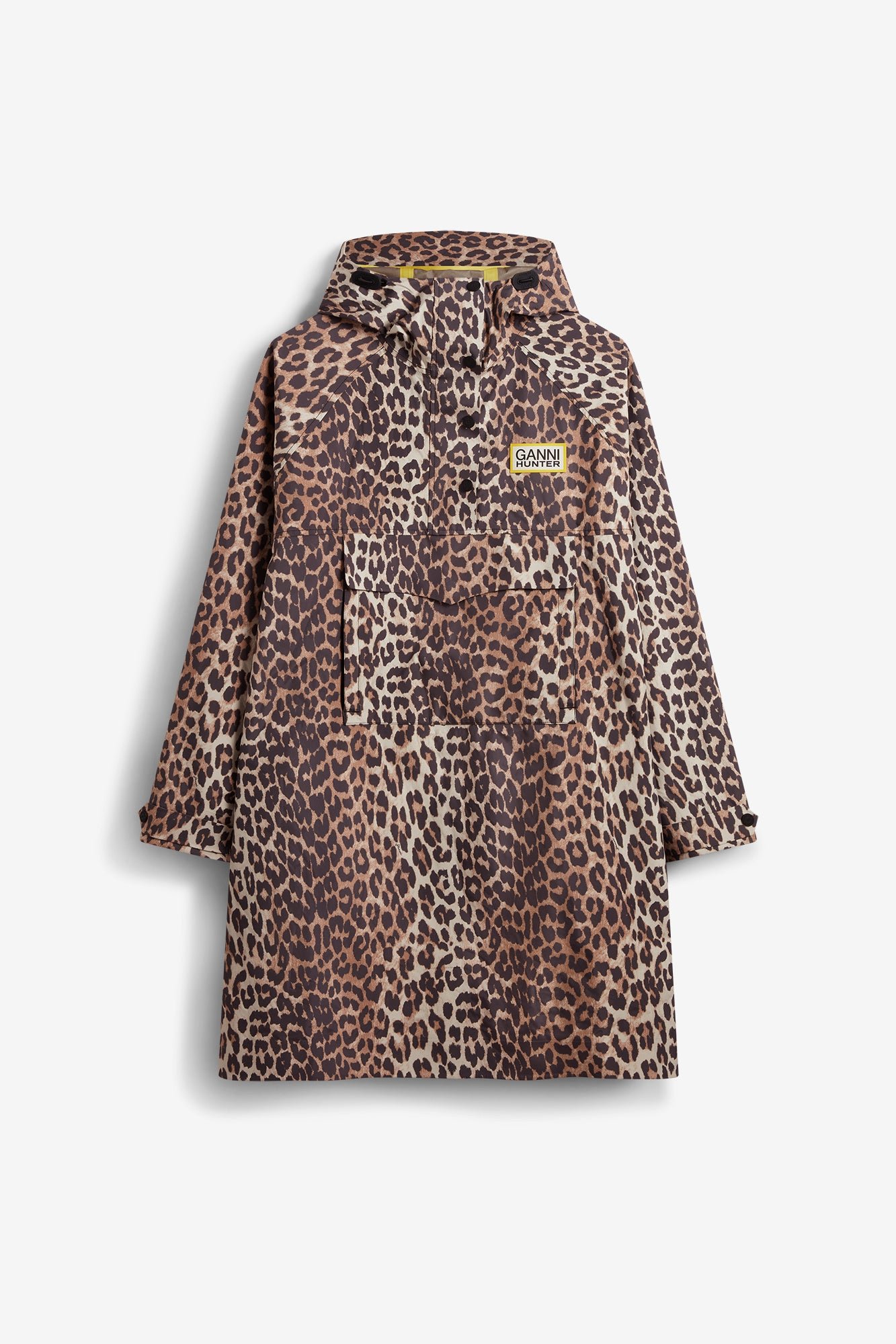 GANNI X HUNTER WATERPROOF PONCHO GANNI LEOPARD