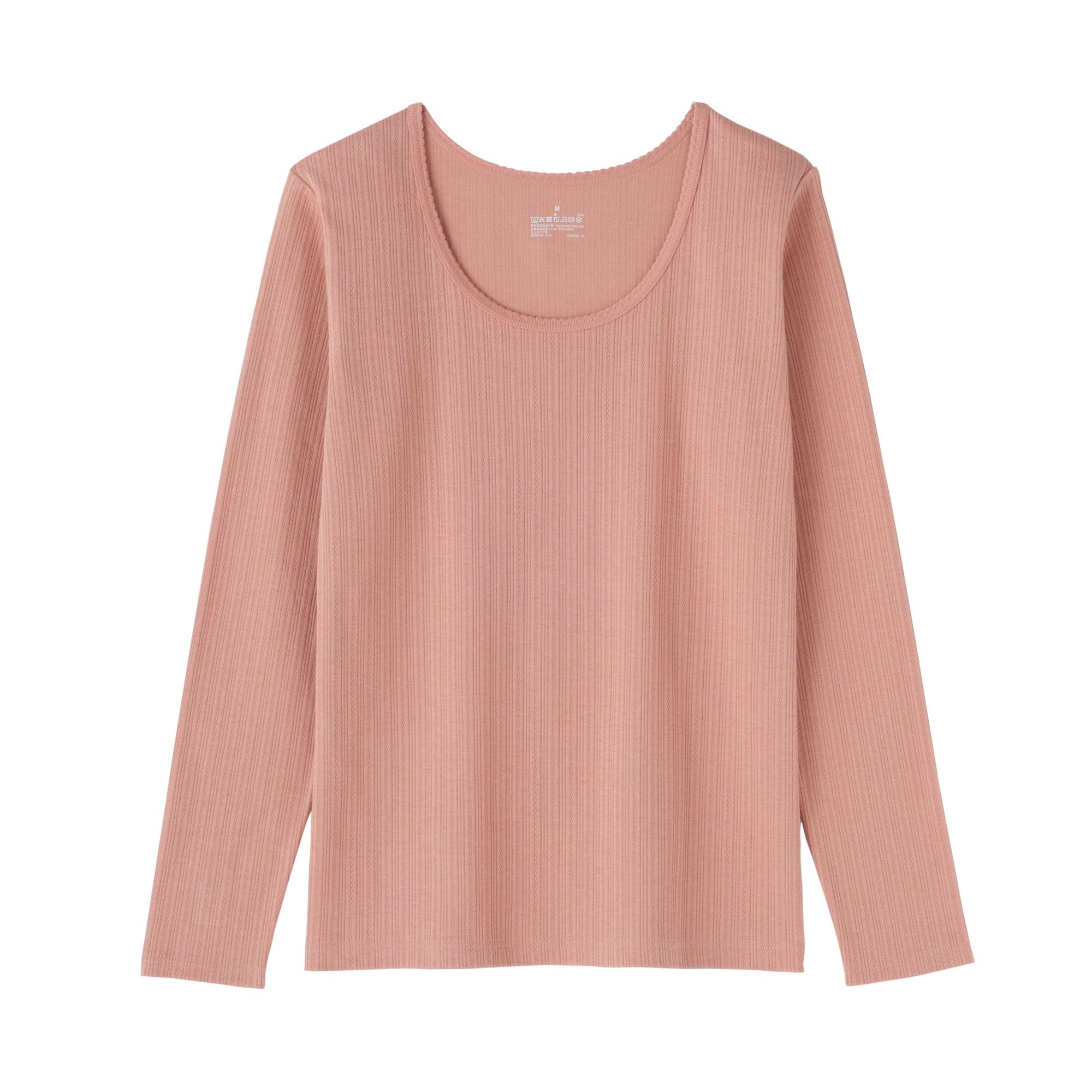 紳士 あったか綿 ワイドネック九分袖Tシャツ