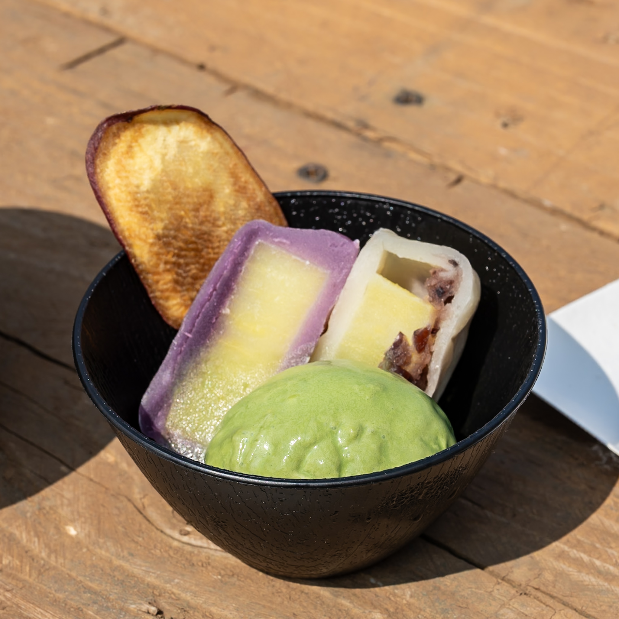 熊本名物 いきなり団子と抹茶アイス