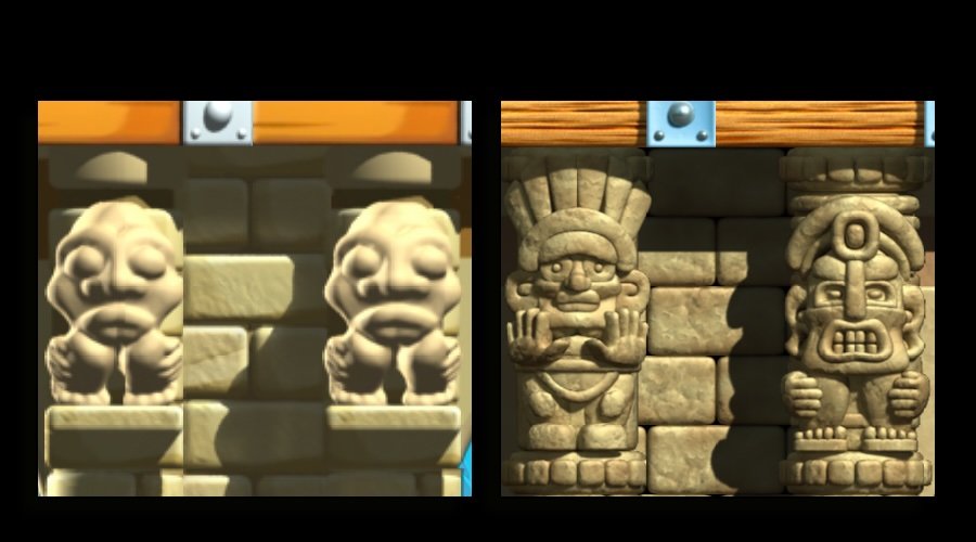 彫像の造形比較（Nintendo Switch版とNintendo Switch 2版）