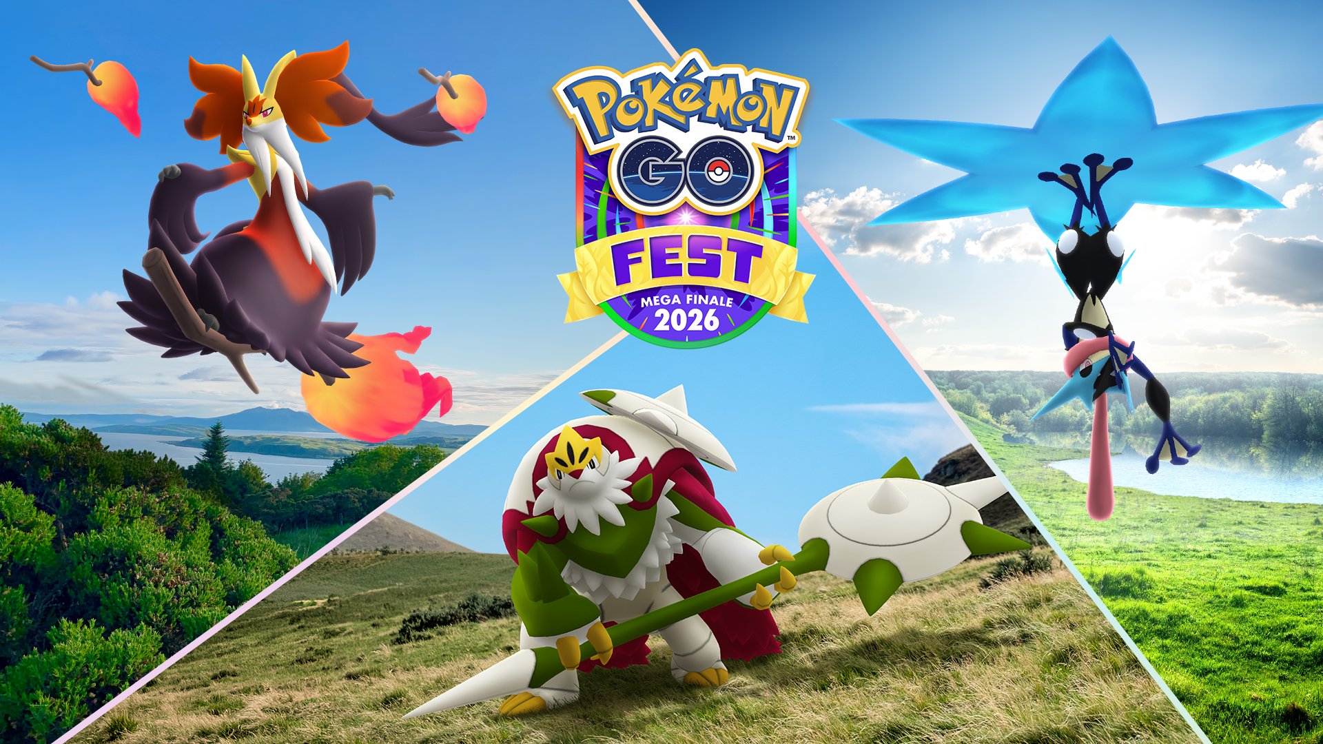 メガブリガロン・メガマフォクシー・メガゲッコウガとイベントロゴ