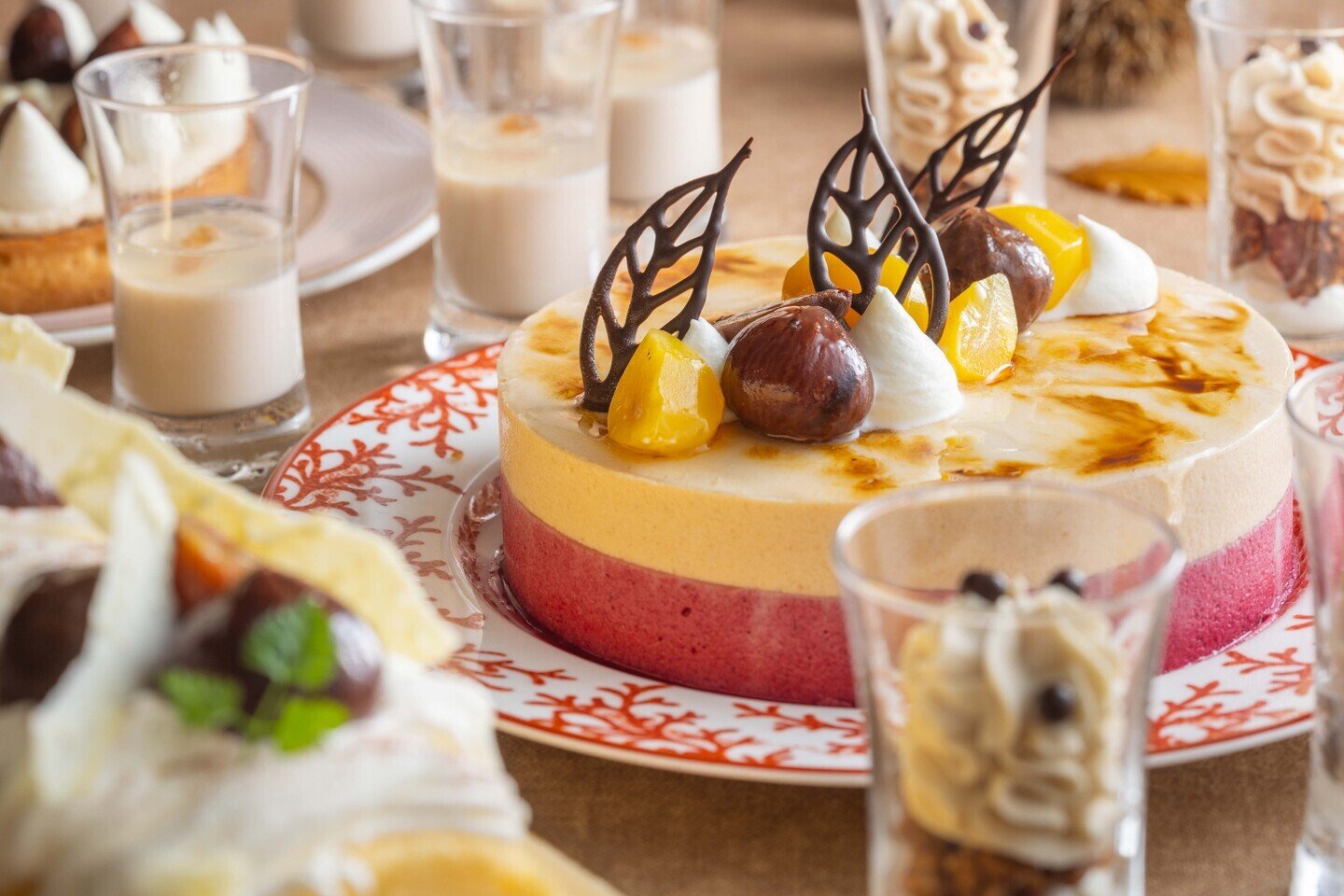 栗と柑橘のムースケーキ