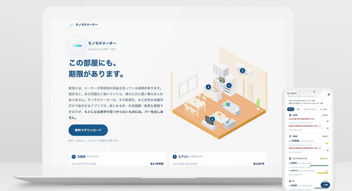 モノモチメーターのトップ画面