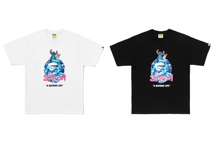 BAPE(R) X DISNEY STITCH ABC CAMO APE HEAD TEE(ホワイト・ブラック)