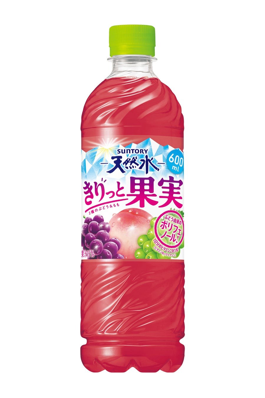 サントリー天然水 きりっと果実 ２種のぶどう＆ももの600mlボトル